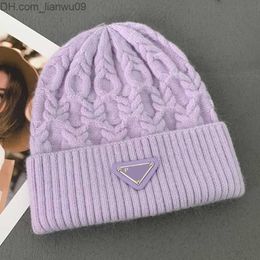 Beanie/Skull Caps Luxury Designer France Skull Caps Unisex Inverted Triangle Rabbit Hair Beanie Warm and Cold Resistant Beanie Hat Versatile Winter Hat Z230819