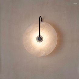 Wall Lamp Modern Crystal Led Mount Light Antique Bathroom Lighting Living Room Decoration Accessories Wooden Pulley