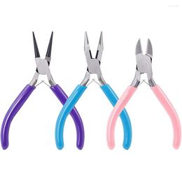 Jewelry Pouches Pliers Set Making Tools Kit Round Nose Needle Wire For