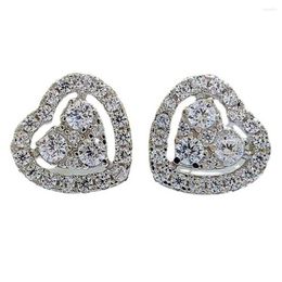 Stud Earrings Shop 925 Sterling Silver High Carbon Diamonds Gemstone Love Heart Studs For Women Wedding Party Fine Jewellery