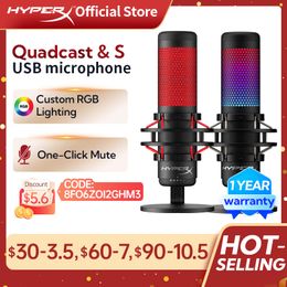 Microphones QuadCast S E Sports Microphone Computer Gaming Live RGB For Pc Laptop 230816