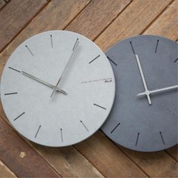 Wall Clocks Modern 12 Inch Clock Chic Room Decor Round Hanging Scandinavian Exquisite Black Grey MDF Silently Needle