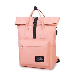 School Bag External USB Charge Backpack Nylon Rucksack Male Mochila Escolar Girls Laptop Shoulder Bags for teens 230817