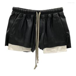 Women's Shorts High Quality Lether For Women Summer Casual Pocket Black Red Female