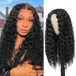 Synthetic Wigs Cheap 24 Inch Afro Kinky Curly Wig Synthetic Pre Plucked Natural Hair 100% Glueless Lace Front WigsDaily Party Cosplay For Woman HKD230818