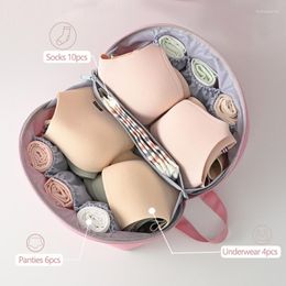 Cosmetic Bags Women Foldable Divider Organiser Bra Box Travel Necessity Folding Cases Necktie Socks Underwear Clothing Lingerie Storage Bag