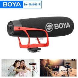 Microphones BOYA BY-BM2021 R Super-Cardioid Shotgun Microphone with TRRS TRS Connectors for IOS Andrioid Smartphone DSLR Camera Camcorder HKD230818