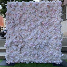 Decorative Flowers Very 3D Artificial Flower Wall Panels Background Wedding With Pink Roses And Holiday Party Decorations AGY089