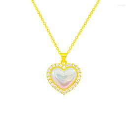 Подвесные ожерелья китайский стиль двойной слой любовь сердце жемчужное циркон ожерелье сеть