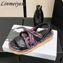 Sandals Hot Sale Classics Flat Sandals Women Back Strap Rome Shoes Summer Casual Shoes Woman Cross-tied Platform Sandals Female J230818