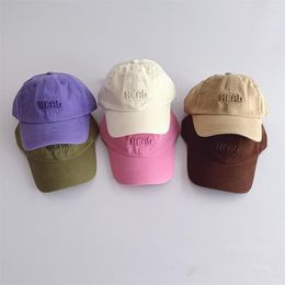 Ball Caps Wholesale Fashionable Children Cap 2023 Solid Color Simple Embroidery Girls And Boy Hip Hop Cotton Baseball 49-53cm