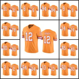 Tampa''Bay''Buccaneers''Men 12 Tom Brady 14 Chris Godwin 13 Mike Evans 45 Devin White Women Youth Orange Custom Vapor Limited Jersey