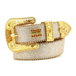 Bling Studded Crystal Fashion Diamond Bb Simon Belt Casual Woman Leather Designer for Man Lady Belts Mens Width 3.8cm Rock S Rhinestone Buckle Punk Belts