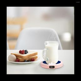 Dinnerware Sets Portable USB Heating Cup Warm 3-Gear Coffee Mug Smart Thermostatic Pad Milk Tea Pad-Black