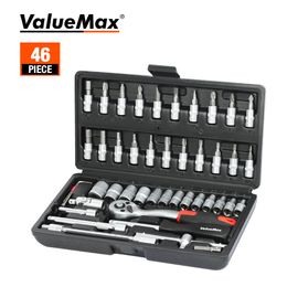 Decorative Objects Figurines Valuemax PC Tool Set Home Instruments of Tools for Car Repair 1 4" Dr Socket Ratchet Wrench 230816
