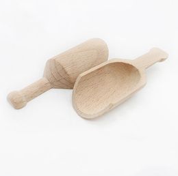 Mini Wooden Scoop Teaspoon Small Salt Shovel Bath Salt Spoon Milk Powder Scoops Wood Condiment Spoons Coffee Tea Mini Sugar Spoon SN4445