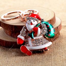 Portachiavi Classic 9 Colours Christmas Torychain Bell Stocking Keyring Babbo Natale padre Chistmas Gift Rhinestone Enamel Drainy