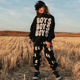 Clothing Sets Mother Kids Children's Fall Boys' Hoodie Set Fashion Pants Model Ins Wind Cotton Street Style 230818