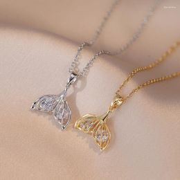 Pendant Necklaces Necklace For Women Boho Light Luxury Fishtail Zircon Niche Design Sense Clavicle Chain Neck Decoration Choker Jewelry