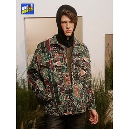 Men's Jackets Bohemian National Style Lapel Jacket Loose Couple Embroidered Hip Hop Streetwear Coats Men 230817