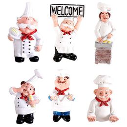 Fridge Magnets 3D Resin Chef Cook Bread Refrigerator Magnet Home Kitchen Decoration Acce 230818