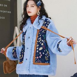 Women's Down Autumn Winter 2023 Furry Coat High-end Fur All-in-one Jackets Plus Velvet Thicken Outerwear Warm Lamb Plush