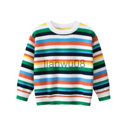 Pullover Autumn New Baby Clothes Striped Knitting Children's Clothing Sweater Long Sleeve Oneck Casual Pullover Cotton 28 Years Tops x0818