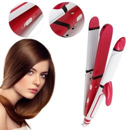 3-in-1 Hair Curling Stick Ceramic Plate Curling Iron Multi-functional Ceramic Hair Straightener Corn Wavy Curler Fluffy Hair Stying Tools