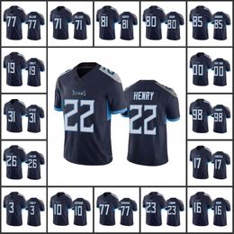 Tennesseetitansmen 22 Derrick Henry 98 Brian Orakpo 17 Ryan Tannehill 31 Kevin Byard Women Youth Navy Custom Vapour Limited Jersey