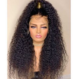 Wig Small Curly Women's Long Curly Hair Chemical Fiber Front Lace Wig Set Wigs 230818