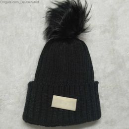 Beanie/Skull Caps Adults Thick Warm Winter Skull Caps For Women Soft Stretch Cable Knitted Pompon Beanie Hats Womens Skullies Beanies Girl Hat Z230818