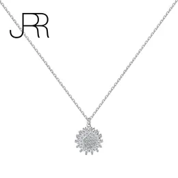 Chains Arrival 925 Sterling Silver Sunflower Rotating Pendant Necklace Ladies Birthday Party Luxury Fine Jewelry