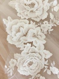 Headpieces Lace Applique Champagne Big Flowers Motif Appliues Wedding Dresses