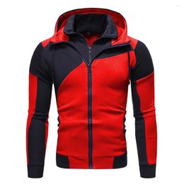 Men's Hoodies Hoodie Spring 2023 Autumn Personality Double Layer Zipper Hooded Cardigan Slim Sweatshirt Men Asian Size M-3XL