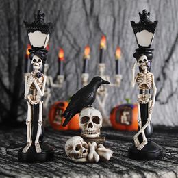 Other Event Party Supplies Halloween Resin Glow Crow Lamp Skeleton Lamp for Home Table Haunted House Bar Horror Props Halloween Party Decoration Supplies 230817