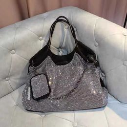 Totes Luxury Diamonds Women Shoulder Bag Large Shopper Bags for Women 2022 Bling Handbags and Purses Chains Party Evening Bag Hobo New HKD230818