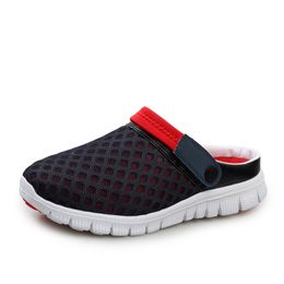 Beach Sandals for Women Men red grey Summer Outdoor comfortable fashion net Slippers holes soft breathable man slide 36-45