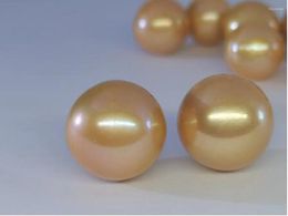 Loose Gemstones Giant 12-13mm Natural China Real Tea Gold Round Bulk Pearl Half Hole