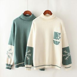 Women's Sweaters 2023 Fashion Loose Jumpers Korean Pullovers Knitting Thick Cute Christmas Sweater Winter Pull Women Top