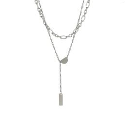 Pendant Necklaces Daily Everything Double Sweet Cool Girl Japanese And Korean Ins Cold Wind Titanium Steel Necklace Layered Wear