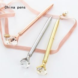 Ballpoint Pens High quality 092 Crystal Diamond hat Model Business office School stationery Ballpoint Pen Financial ball point pens 230817