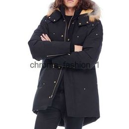 Down Parkas Mooses Canadian Winter Jacket Stag Lake Hooded Classic Windproof Thick Black and Brown Fur Parka Coats White Duck Knuckles 2 DSIL