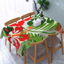 Table Cloth Hawaiian Flowered Pattern Tablecloth Waterproof Party Home Decoration Rectangular Cover For Dining MantelpieceOil-proof