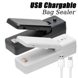 Food Storage Organization Sets 2 IN 1 USB Chargable Mini Bag Sealer Heat Sealers With Cutter Knife Rechargeable Portable For Plastic 230818