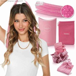 7-piece hair gel curler quick curling kit heat free curling bar head with DIY wave forming machine lazy curler long hair packaging Modelling tool Z230819