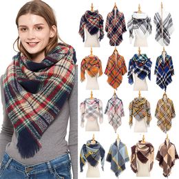 Autumn and Winter Scarves Thickened Warm Circle Yarn Barbed Plaid Scarfs Scarf for Women Shawl T018