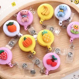 Other Office School Supplies 10 Pcs Creative cartoon Badge keychain Kid Cute Credit Card Holder Clip Reel Retractable ID Name Bus 230818