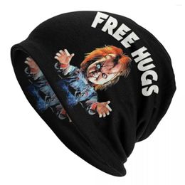 Berets Chucky Free Hug Skullies Beanies Caps Streetwear Winter Men Women Knitting Hats Unisex Childs Play Horror Movie Bonnet