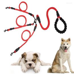 Dog Collars 2/3 Heads Leash Heavy Duty Removable Medium Large Dogs Traction Rope With Nylon Soft Handle For Outdoor Walking