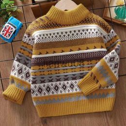 Pullover Childrens Autumn and Winter Pullover Sweater 2023 New Childrens Wear Korean Edition Boys Thickened Sweater Baby Sweater Trend x0818